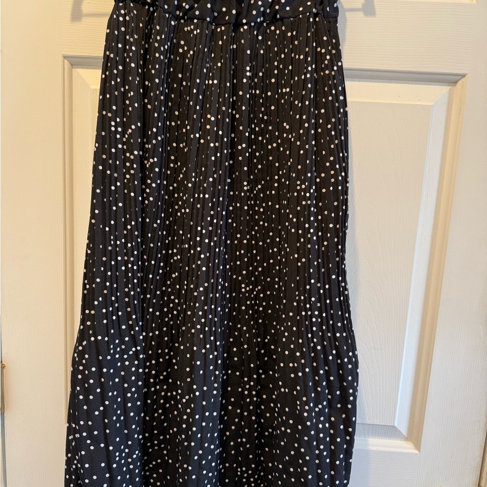 Elegant midi Black Polka Dot Skirt